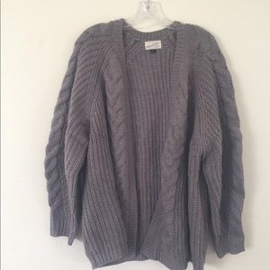 Grey Chunky Knit Cardigan